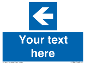 Custom Mandatory directional sign, blue arrow left